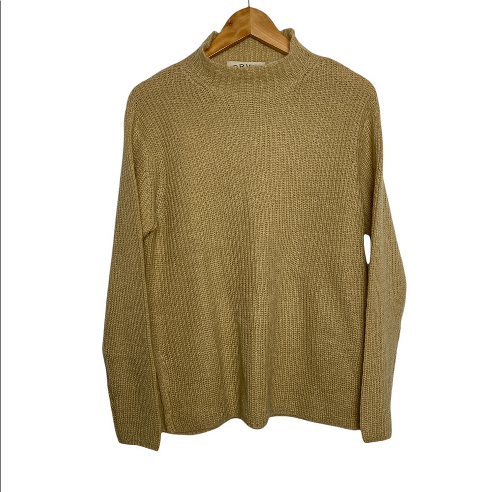 Orvis Camel Cowl Neck Sweater